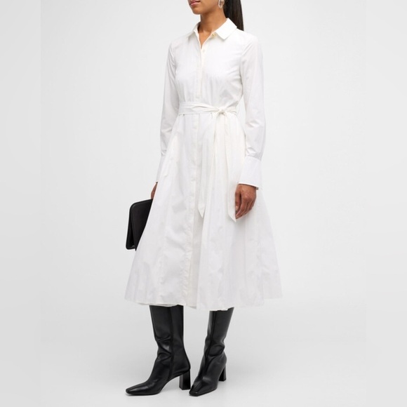 Derek Lam 10 Crosby Annette Long-Sleeve Pleated Shirtdress NWT - Picture 2 of 6